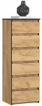 Komoda Akord Furniture Factory CL6 PK, juoda sp./craft oak sp., 109 cm x 40 cm x 35 cm