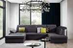 Kampinė sofa Evanell Monolith 97, tamsiai pilka sp., kairinė, 216 x 330 cm x 102 cm