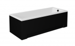 Vonia, laisvai pastatoma Besco Modern, 70 cm x 130 cm x 55.5 cm, stačiakampis, balta sp./juoda sp.
