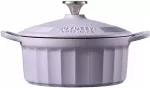 Emaliuotas ketaus puodas Buydeem Mellow Yellow, &Oslash;22 cm, 2.9 l, violetinė sp.