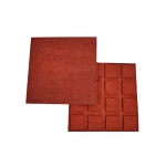 Guminė grindų danga žaidimų aik&scaron;telėms 4IQ Rubber Mat, 50 cm x 50 cm x 2 cm, raudona sp.
