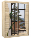 Spinta ADRK Max 150, rusva sp., 58 cm x 150 cm x 200 cm, su veidrodžiu