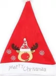 Kalėdų Senelio kepurė vaikams/suaugusiems GoDan "Joyful Reindeer", balta sp./raudona sp.