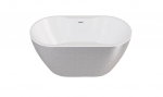 Vonia, laisvai pastatoma Besco Navia Glam, 160 cm x 80 cm x 60 cm, ovalas, balta sp./sidabro sp.