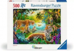 Dėlionė Ravensburger Tiger family In Oasis, 36 cm x 49 cm, 500 vnt., įvairių spalvų