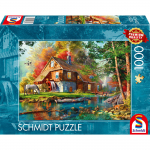 Dėlionė Schmidt Watermill In Autumn, 49.3 cm x 69.3 cm, 1000 vnt., įvairių spalvų