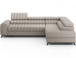 Kampinė sofa Kanedo, tamsaus smėlio spalva, de&scaron;ininė, 204 x 269 cm x 86 cm