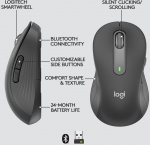 Kompiuterio pelė Logitech Singature M650 L Left (kairiarankiams) bluetooth, pilka