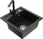 Plautuvė su virtuviniu mai&scaron;ytuvu Mexen Vito, granitas, 49 cm x 52 cm x 21 cm, aukso sp./juoda sp.