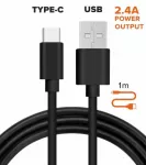 Kabelis Alburnus, USB/USB Type-C, 100 cm, juoda sp.