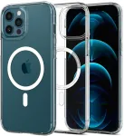 Telefono dėklas Spigen Ultra Hybrid Mag for iPhone 12/12 Pro, skaidri sp./balta sp., Apple