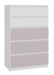 Komoda Malwa M5 Arteso, balta sp./rožinė sp., 109.5 cm x 40 cm x 70 cm