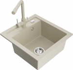 Plautuvė su virtuviniu mai&scaron;ytuvu Mexen Vito Duero, derva/granitas, 52 cm x 49 cm x 21 cm, sidabro sp./chromo sp./rusva sp.