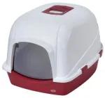 Uždaro tipo kačių tualetas Europet Bernina Jumbo Bordo, balta sp./raudona sp., uždaras, 70 cm x 56 cm x 46 cm