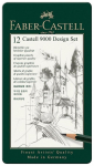 Grafito pie&scaron;tukas Faber Castell 9000 Graphite Pencil Design Set, 5H/5B, pilka sp., 12 vnt.