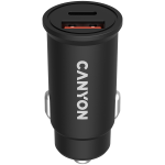 Automobilinis įkroviklis Canyon C-20B03, USB Type C/USB Type A, juoda sp., 30 W
