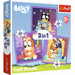 Dėlionė 3in1 Trefl Meet Bluey 34895, 19.5 cm x 20 cm, 106 vnt., įvairių spalvų