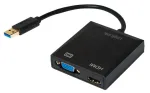 Adapteris Logilink USB 3.0, VGA / HDMI, juoda sp.