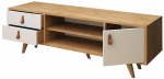 TV staliukas Kalune Design Lara, ąžuolo sp./balta sp., 120 cm x 40 cm x 53 cm