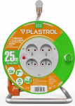 Ilgintuvas su rite Plastrol Standard Line, H05VV-F, 3 x 1,5 mm&sup2;, 25 m, IP44, 4 lizdų