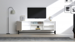 TV staliukas Kalune Design Tugi, balta sp./juoda sp., 150 cm x 40 cm x 50 cm