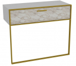 Konsolinis staliukas Kalune Design Polka, aukso sp./balta sp., 90 cm x 38.5 cm x 76.8 cm