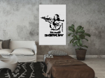 Reprodukcija Artgeist Contrast Duel - Banksy On Mural With Mona Lisa, h-c-0114-b-a, 20 cm x 30 cm
