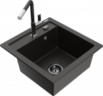 Plautuvė su virtuviniu mai&scaron;ytuvu Mexen Vito, granitas, 49 cm x 52 cm x 21 cm, aukso sp./juoda sp./chromo sp.