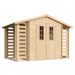 Sodo namelis, su grindimis, su vieta malkoms Timbela M391C+M391G, 206 cm x 328 cm x 218 cm