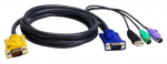 Laidas Aten PS/2-USB KVM USB A male, HDB 15 Male, 1.8 m, juoda sp.