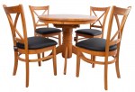 Valgomojo komplektas Home4you Mix & Match K208371, juoda sp./ruda sp.