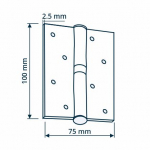 Lankstas durims Haushalt, 7.5 cm, 0.2 cm, nikelio, 2 vnt.