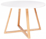 Kavos staliukas ModernHome Scandinavian, balta sp./medžio sp., 60 cm x 60 cm x 40 cm