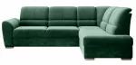 Kampinė sofa Siber Lukso 35, tamsiai žalia sp., de&scaron;ininė, 186 x 270 cm x 93 cm
