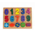 Medinė lenta su skaičiais, formelių rū&scaron;iuoklė Numbers, įvairių spalvų