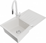 Plautuvė su virtuviniu mai&scaron;ytuvu Mexen Cesar, granitas, 77 cm x 47 cm x 20 cm, balta sp.