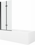 Vonia su sienele, laisvai pastatoma Mexen Cubik, 150 cm x 70 cm x 40 cm, stačiakampis, skaidri sp./balta sp.
