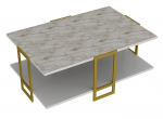 Kavos staliukas Kalune Design Polka, aukso sp./balta sp., 91.5 cm x 61.5 cm x 36.6 cm