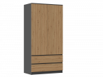 Spinta Malwa SS-90, antracito sp./ąžuolo sp., 90 cm x 50 cm x 180 cm