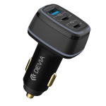 Automobilinis įkroviklis Devia EA361, USB Type C/USB Type A, juoda sp., 115 W