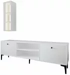Svetainės baldų komplektas Kalune Design Bien, vidaus, balta sp.