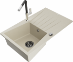 Plautuvė su virtuviniu mai&scaron;ytuvu Mexen Cesar, granitas, 77.5 cm x 47 cm x 20 cm, beige+black/chrome