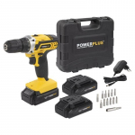 Akumuliatorinis suktuvas-gręžtuvas su akumuliatoriumi Powerplus POWX00501, 20 V, 1.3 Ah