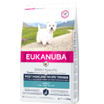 Sausas &scaron;unų maistas Eukanuba Breed Specific Vakarų &Scaron;kotijos terjerams, vi&scaron;tiena, 2.5 kg