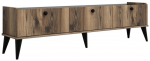 TV staliukas Kalune Design Lidya, ruda sp./juoda sp., 180 cm x 35 cm x 49 cm