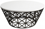Kavos staliukas Kalune Design Stil Metal Ferforje, balta sp./juoda sp., 90 cm x 90 cm x 38 cm