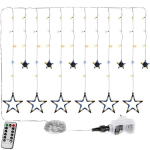 LED lempučių užuolaida, 2 m, &scaron;ilta balta / &scaron;alta balta, 150 LED