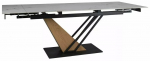 Valgomojo stalas i&scaron;skleidžiamas Genesis, balta sp./juoda sp./medžio sp., 160 - 220 cm x 90 cm x 75 cm