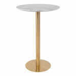 Baro stalas House Nordic Bolzano, aukso sp./balta sp., 70 cm x 70 cm x 105 cm
