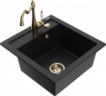 Plautuvė su virtuviniu mai&scaron;ytuvu Mexen Vito, granitas, 49 cm x 52 cm x 21 cm, aukso/juoda